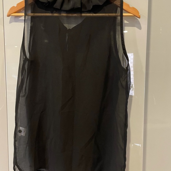 Mink Pink Sheer Black Tie Blouse size XS - Picture 3 of 4